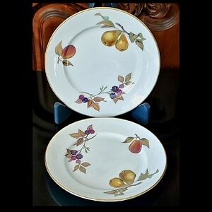 (2) "Evesham Gold" Porcelain Salad Plates by Royal Worcester